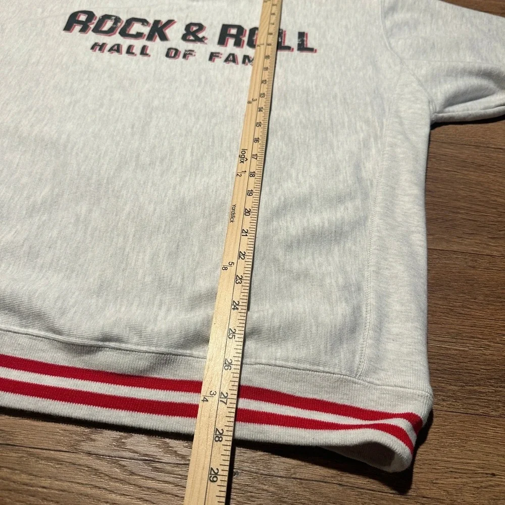 Champion Rock & Roll‎ Hall of Fame Gray Red Reverse Weave Sweatshirt Mens Large
